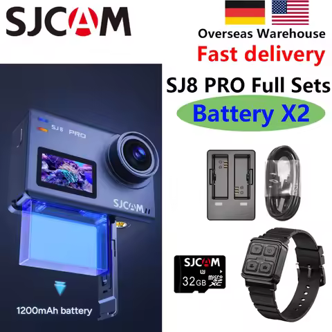 SJCAM SJ8 Pro Action Camera Set 4K 12MP WiFi Dash Cam for YouTube Live Streamin Remote Control Watch