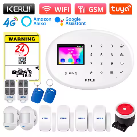 KERUI W204 Alarm System For Home WiFi 4G GSM Alarm Burglar Security 433MHz Wireless Siren Tuya Smart