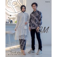 KF688 NEW Set Couple Tunik Payet Seroja Seragam Pesta