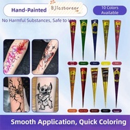 BJIASPH Henna Paste Cone, Easy-To-Use Temporary Henna Tattoo Cream, Henna Tattoo Cream Semi-permanen