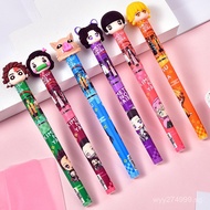 3XRP [1 Piece] New Cartoon Student Gel Pen Cute Refillable Straight Liquid Type Quick-Drying Roll-On