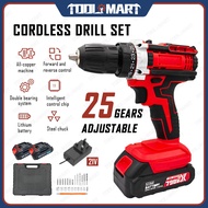 Cordless electric drill multi-function electric impact drill 2 battery high-power Impact Drill Screw