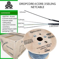 Netcable Dropcore 4 Core 3 Strands 1000 Meters 0.9mm 4C G657A1 cable Fiber Optik