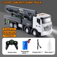 Huina 1381 1/18 RC Cement Pump Truck Car Light Alloy Scale 11CH Remote Controlled Construction Spray