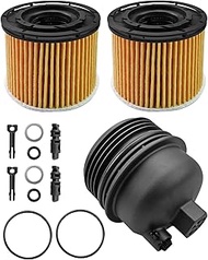 Oil Filter Housing Cover with 2 Oil Filter Fit for Hyundai Accent Elantra Kona Santa Kia Sonata Tucs