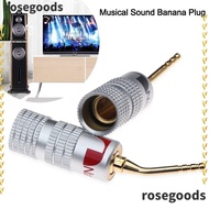 ROSEGOODS1 Musical Sound Banana Plug,  Gold Plated Nakamichi Banana Plug, Pin Screw Type for Speaker Wire with Screw Lock Speaker Wire Cable Connectors