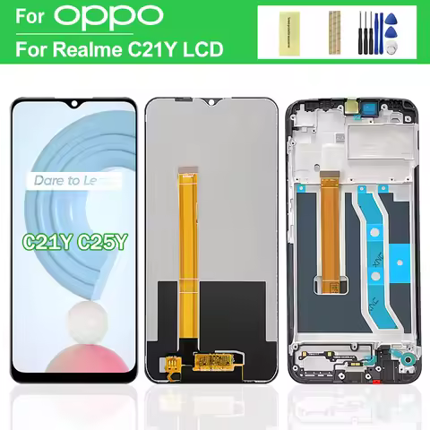 6.5" For Oppo Realme C21Y RMX3261 LCD Display Touch Screen with Frame, For Oppo Realme C25Y RMX3265 