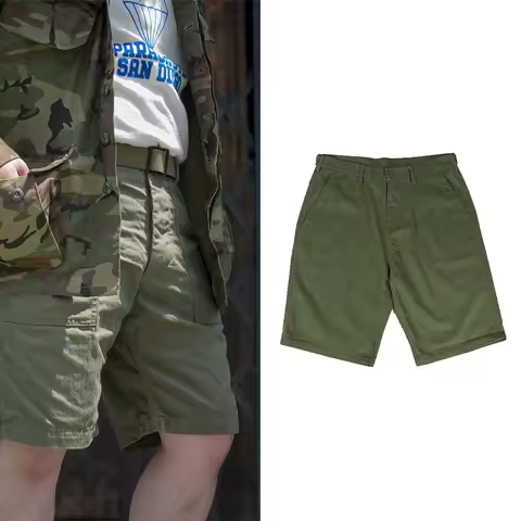 2025 Vintage OG107 olive green shorts HBT camouflage clothing military summer cotton short pants car