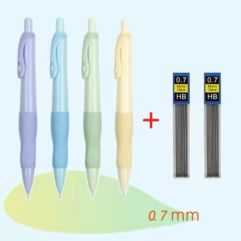 Mechanical Pencil Set 0.5/0.7mm HB Black Lead Refill Cute Art Drawing Painting Automatic Pencil Offi