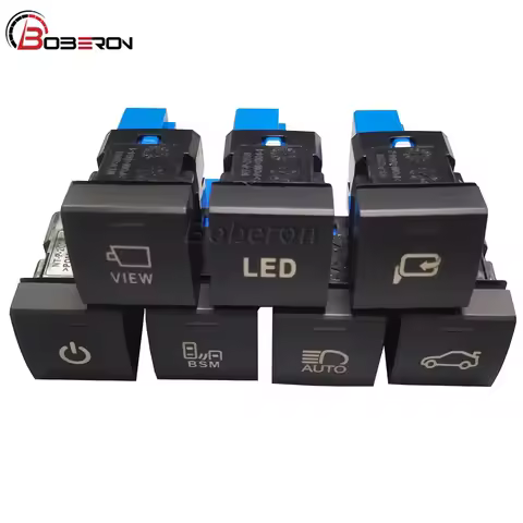 Car Headlight BSM Power LED Camera View Tailgate Rearview Mirror Folding Switch For Toyota Camry 201