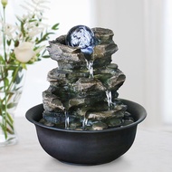 Feng Shui Ornaments Flowing Water Ornaments Simple Living Rockery Flowing Water Fountain Ornaments Feng Shui Ball Desktop Feng Shui Wheel Ornaments Housewarming Opening Gifts Fortune-gathering Feng Shui Ornaments Flowing Water Ornaments Good Luck Lucky Sm