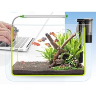 Aqua World Flourescent Aquarium Tank Set - Blue (35 x 12 x 24cm)