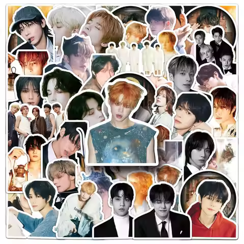 53pcs Korean Boy Band Singer TXT Star Peripheral Waterproof Decorative Flat Thermos Cup Stickers