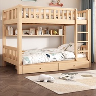 {Sg Sales}Double Decker Bed Frame Double Bed Loft Bed High Low Bunk Bed Solid Wood Bunk Bed Home Children's Adult Bunk Bed Multi-functional Bed Frame With Storage Drawer Mattress