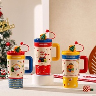 Javaco | Xmas Tumbler With Straw | Ceramic Tumbler | Ceramics | Christmas Gift Box | Xmas Tumbler