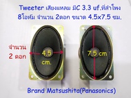 ลำโพงเสียงแหลม Matsushitaแท้Japan (1ดอก/2ดอก) สำหรับงาน DIY ขนาด 4.5x7.5 cm. 15 Watts 8 Ohm Speaker 