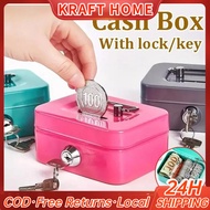 Metal Cash box with lock Money Lock Box Security Box Safe Lock Box Portable Cash Coin Money Security