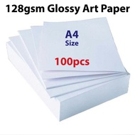 128gsm Glossy Art Paper - A4 Size (100pcs)