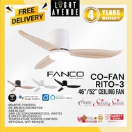FANCO Rito-3 Ceiling Fan With Remote Control 3 Blade 46''/52''