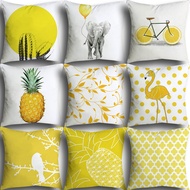Yellow Series Lively Fresh Pillowcase Single Pack 25 Options 40x40/45x45/50x50cm Including Cactus, E