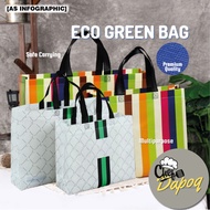 [DC] Goodies Document Work Eco Non Woven Beg-Bag Stationery Shopping Kalis Air Door Gift Perkahwinan Green Bar Beg