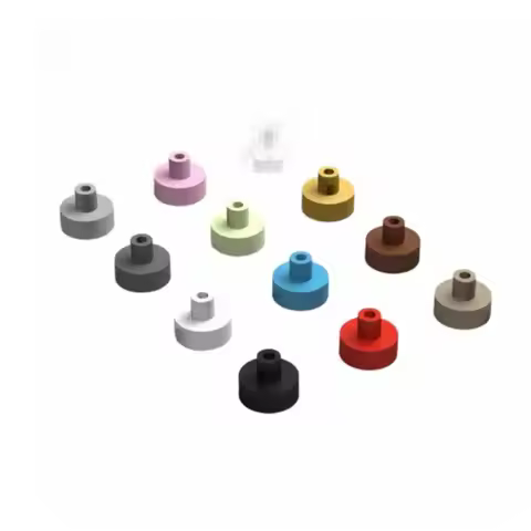 10PCS Compatible with 20482 31561 Ceramic Tile Round 1x1 Hollow Rod DIY Assembly Building Block Part