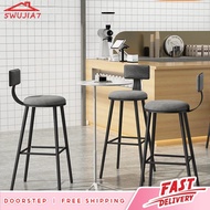 wujia7 Nordic Iron Bar Chair with Backrest Family Living Room Dining Cafe Chair Kitchen leisure chai