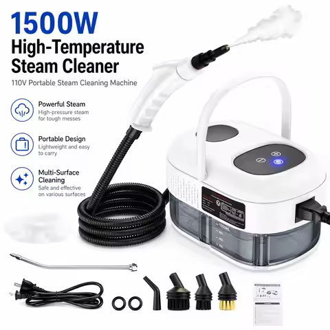 1500W High-Pressure Steam Cleaner 110V 1000ml Water Tank, 6 Adjustable Gears, Portable for Home Clea