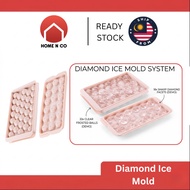HNC Diamond Ice Mold with Cover 18 or 33 cubes | HNC Acuan Ais Bentuk Bulat & Segi | HNC带盖钻石形冰模