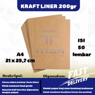 Kraft Paper A4 Liner 200 gsm contains 50 sheets / Kraft Liner Paper A4 200 gsm