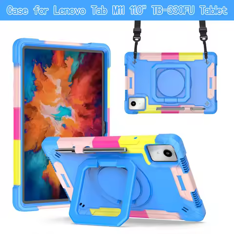 Tablet for Lenovo Tab M11 TB-331FC TB-330FU 360°Rotatable Kickstand Shockproof Armor silicone stand