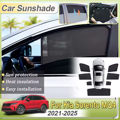 For Kia Sorento Accessories MQ4 MK4 2021 2022 2023 2024 2025 Magnetic Car Window Sunshade Mesh Frame