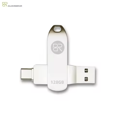 BR PS100 2-in-1 USB Flash Drive 32GB 64GB 128GB 256GB USB 3.2 Type-C Zinc Alloy Metal Waterproof Pen