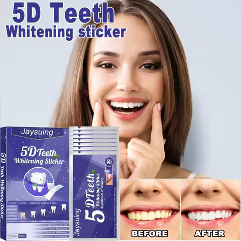 5D Whitening Teeth Stickers 7/14 Pairs Gel Whitening Strips Stain Removal Oral Hygiene Care Strip De