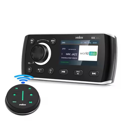 Marine Stereo, Media Center, Bluetooth Amplifier, Radio DAB+/AM/FM tuner, 50W X 4 channels for Boat,