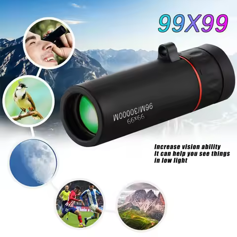 99x99 Mini Monocular Telescope Mini Low‑Light Zoom Night Vision Clear Telescope for Outdoor Travel O