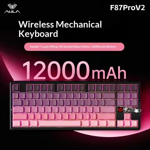 Aula F87 Pro V2 Custom Mechanical Keyboard Wireless Triple Mode Bluetooth Silent Rgb Backlit Gaming 