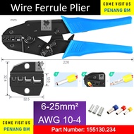 HS-625WF 6-25mm2 (AWG 10-4) Penekan Ferrule Wayar Wire Ferrule Crimper Plier, Terminal Crimping Tool