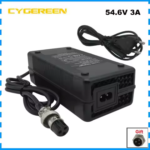 48V 3A Li ion Charger 54.6V 3A For 13S 48 Volt Lithium Battery Charger GX16 DC XLRM Connector with f