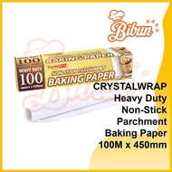 CRYSTALWRAP Heavy Duty Non-Stick Parchment Baking Paper 100Meter x 450mm