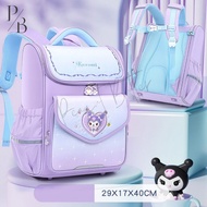 Sanrio Melody Kuromi Hello Kitty Cinnamoroll Beg Sekolah Kanak,7-12Years Ridge Protection Waterproof