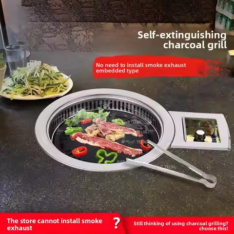 Commercial Smokeless Charcoal Grill Japanese Korean BBQ Yakiniku Restaurant Carbon Stove bbq grill