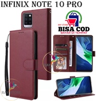 INFINIX NOTE 10 PRO FLIP LEATHER CASE PREMIUM-FLIP WALLET CASE KULIT UNTUK INFINIX NOTE 10 PRO - CASING DOMPET-FLIP COVER LEATHER-SARUNG BUKU HP