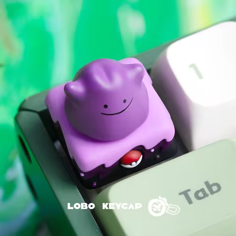 Anime Poke mon Ditto Esc Rotatable Keycap Cute Accessory For Mechanical Keyboard Decor Gift For Game