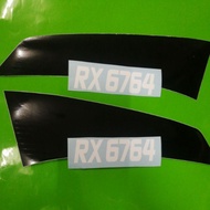 HONDA EX5, LC135, KRISS, EGOLC, SRLZ, EX5CLASS STICKER PLATE DEPAN MAGAT(1 SET KIRI/KANAN)