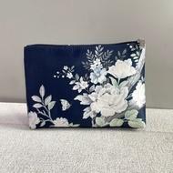 美國 LAURA ASHLEY 藍白色花花尼龍布 收納袋