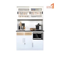 Constante Lemari Rak Dapur dengan Lampu LED Besi Minimalis | Kitchen Cabinet | Kitchen Set | Lemari