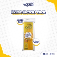 AGATIS Prime - 12pcs Degree Pencil series 2H, H, HB, B, 2B, 3B, 4B, 5B, 6B, 7B, 8B, 9B