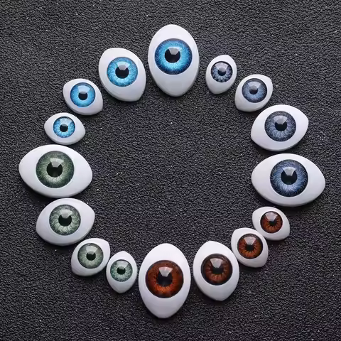 20pcs New Plastic Funny Safety Eyes 4 Colors DIY Craft Boat Shaped Eyes Handmade Animal Simulation C
