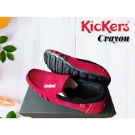 MERAH Kickers crayon men's slip on shoes - kickers men's moccasin shoes // black and red kickers men